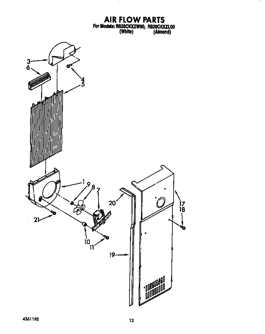 Roper RS20CKXZW00 air flow diagram