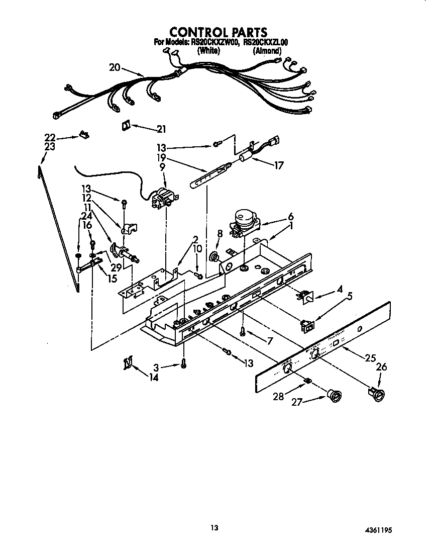 Roper RS20CKXZW00 control diagram