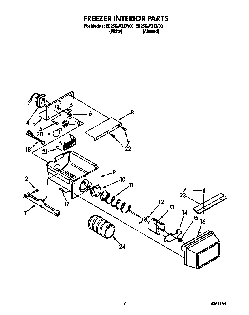 Whirlpool ED25GWXZW00 freezer interior diagram
