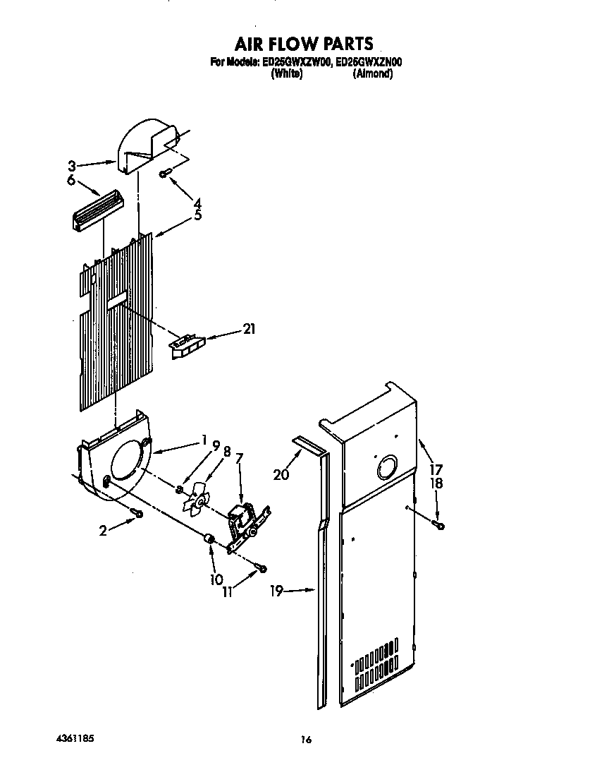 Whirlpool ED25GWXZW00 air flow diagram