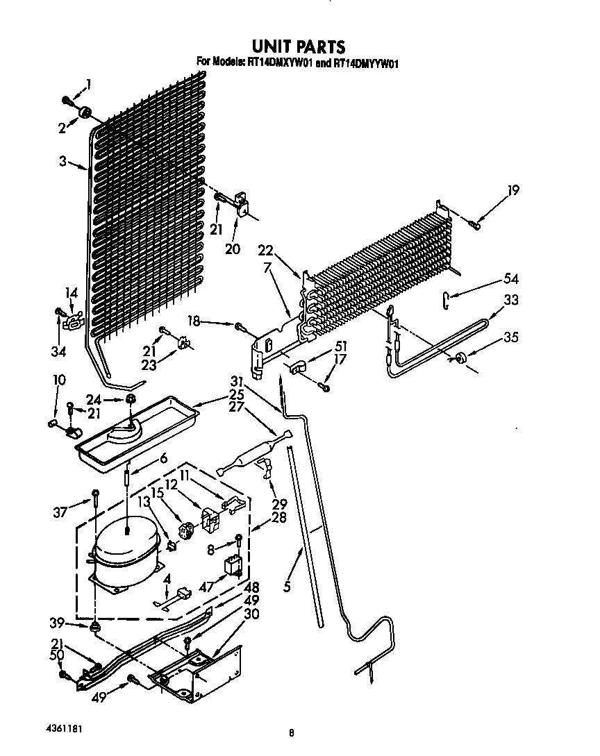 Roper RT14DMYYW01 unit diagram