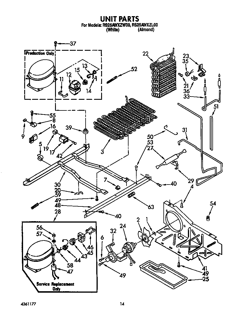 Roper RS25AWXZW00 unit diagram