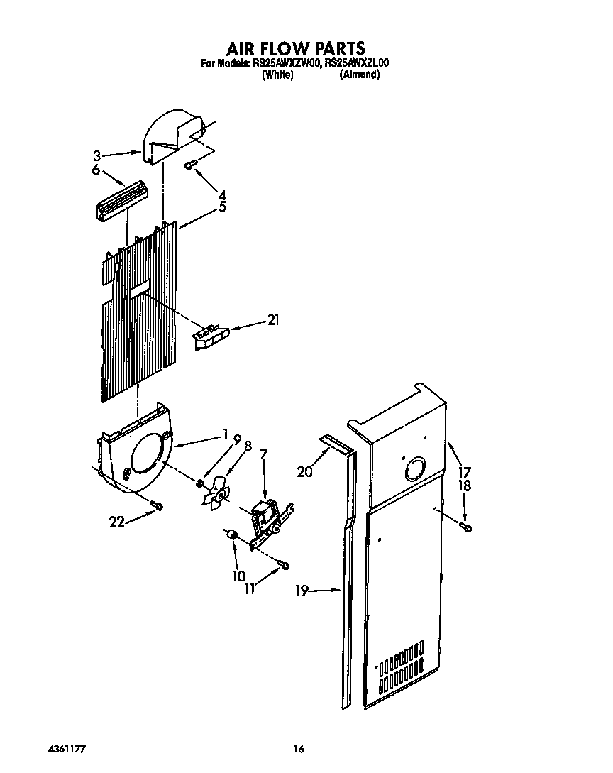 Roper RS25AWXZW00 air flow diagram