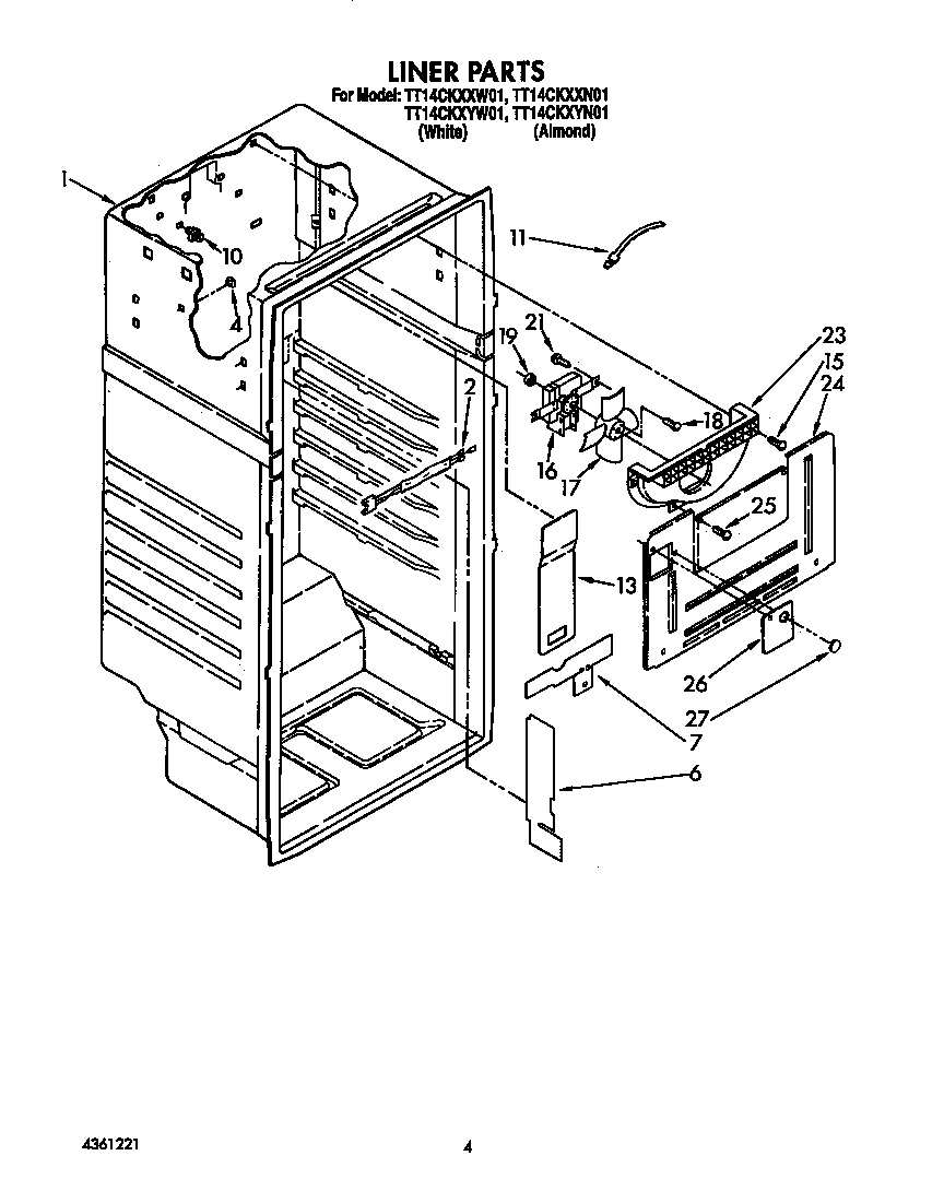 Estate TT14CKXXW01 liner diagram