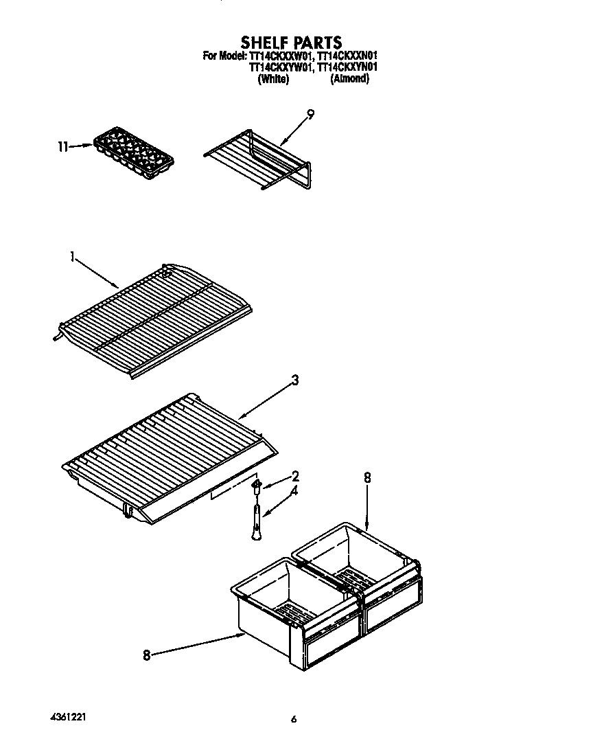 Estate TT14CKXXW01 shelf diagram