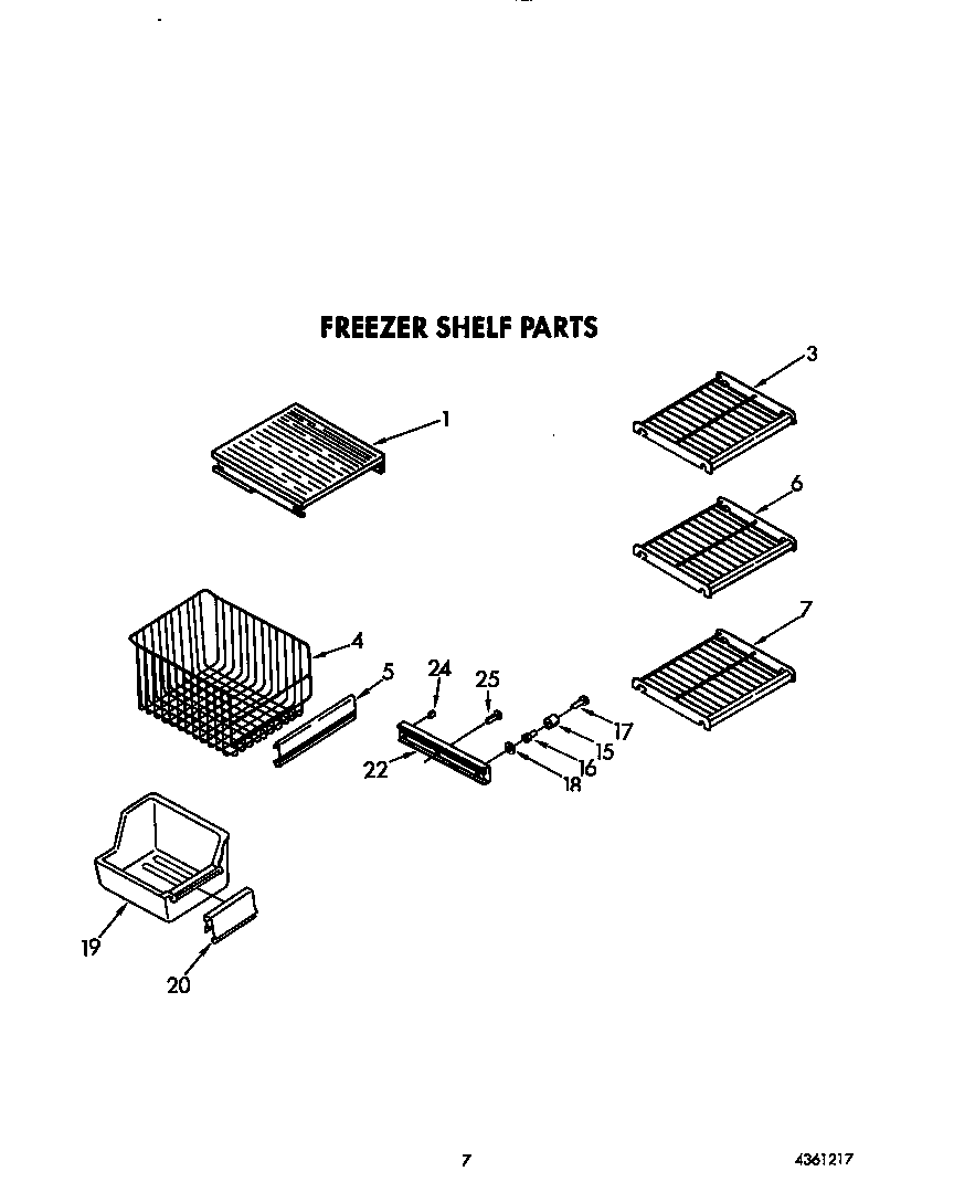 KitchenAid KSSS42MWX01 freezer shelf diagram