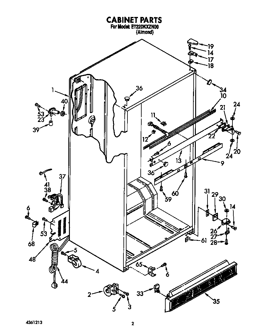 Whirlpool ET22DKXZN00 cabinet diagram
