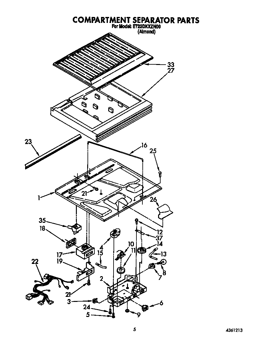 Whirlpool ET22DKXZN00 compartment separator diagram