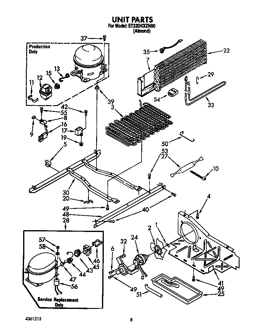 Whirlpool ET22DKXZN00 unit diagram