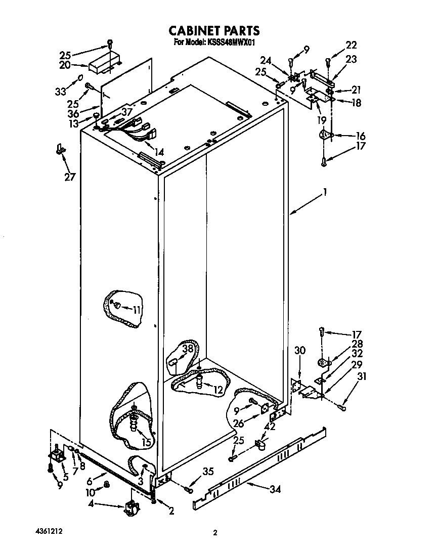 KitchenAid KSSS48MWX01 cabinet diagram