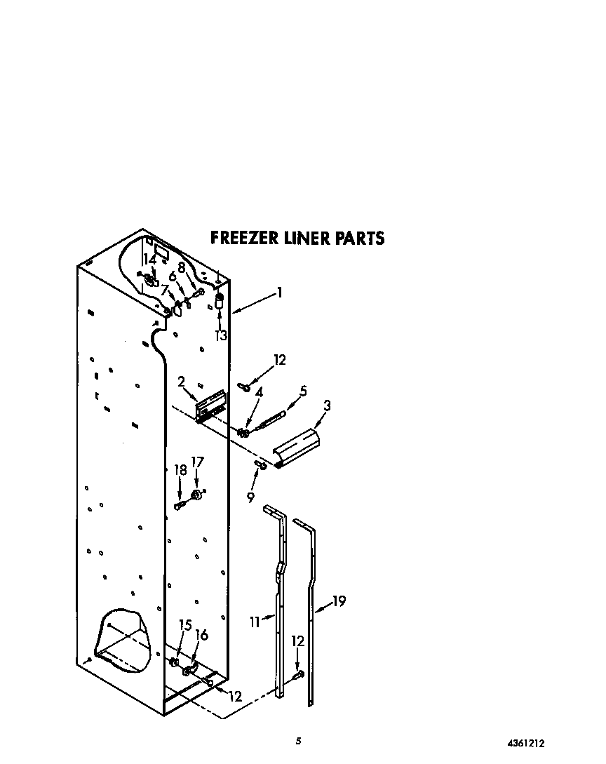 KitchenAid KSSS48MWX01 freezer liner diagram