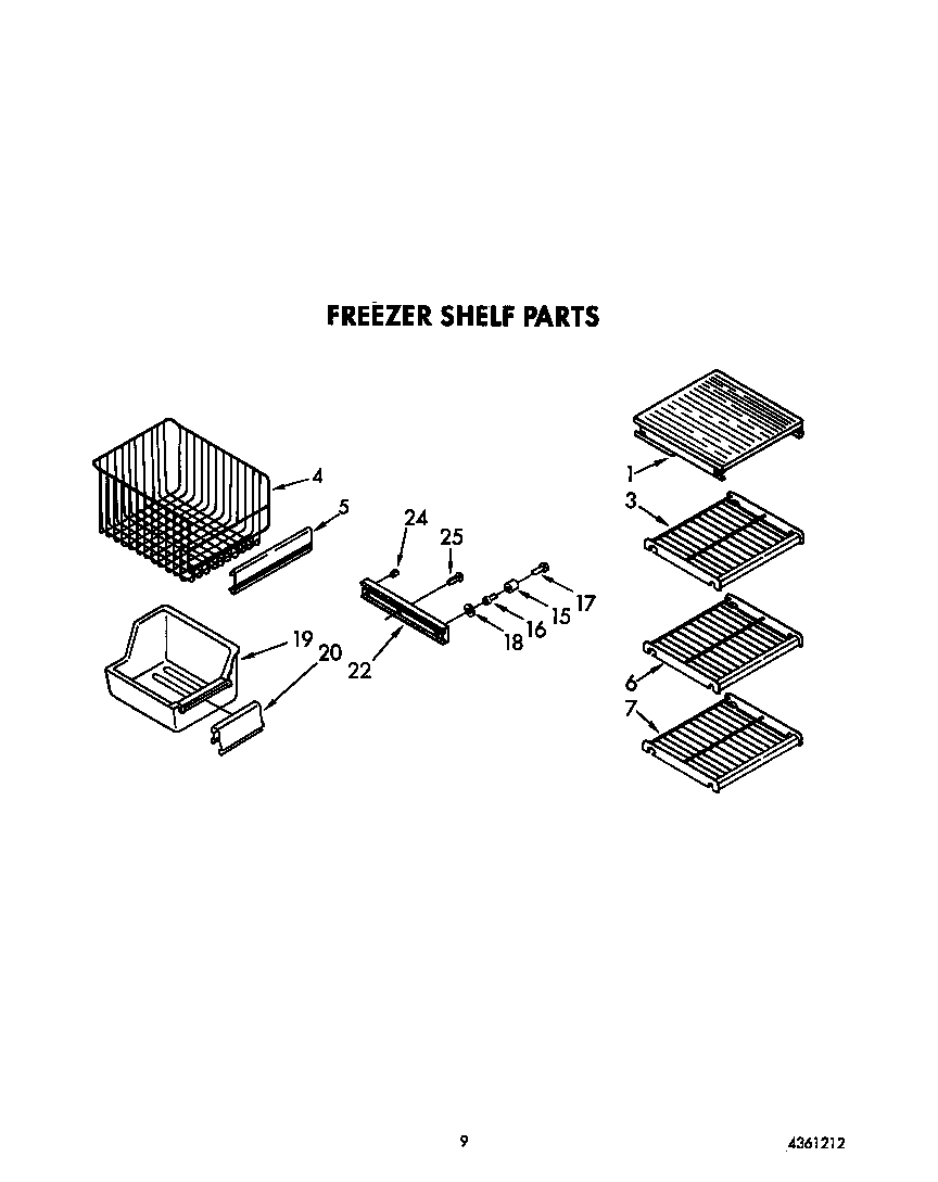 KitchenAid KSSS48MWX01 freezer shelf diagram