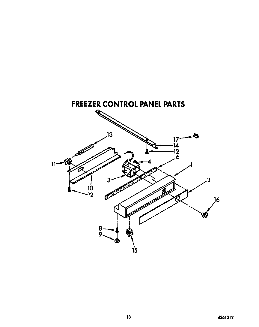KitchenAid KSSS48MWX01 freezer control panel diagram