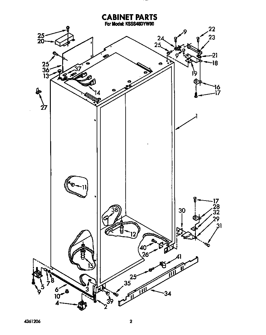 KitchenAid KSSS48DYW00 cabinet diagram