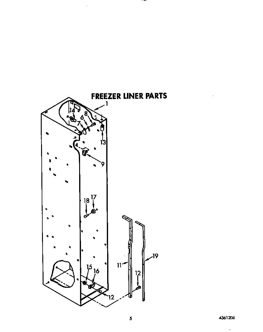 KitchenAid KSSS48DYW00 freezer liner diagram