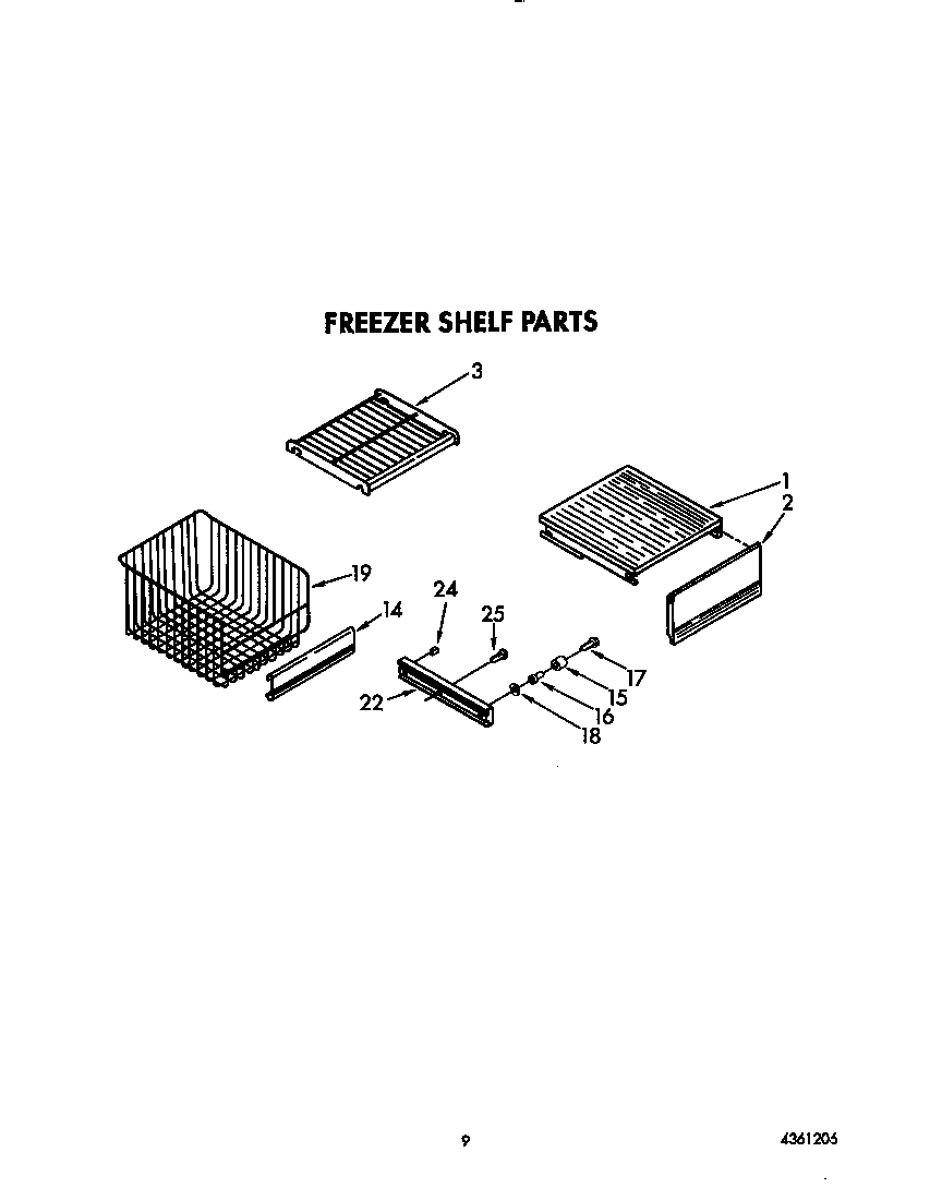 KitchenAid KSSS48DYW00 freezer shelf diagram