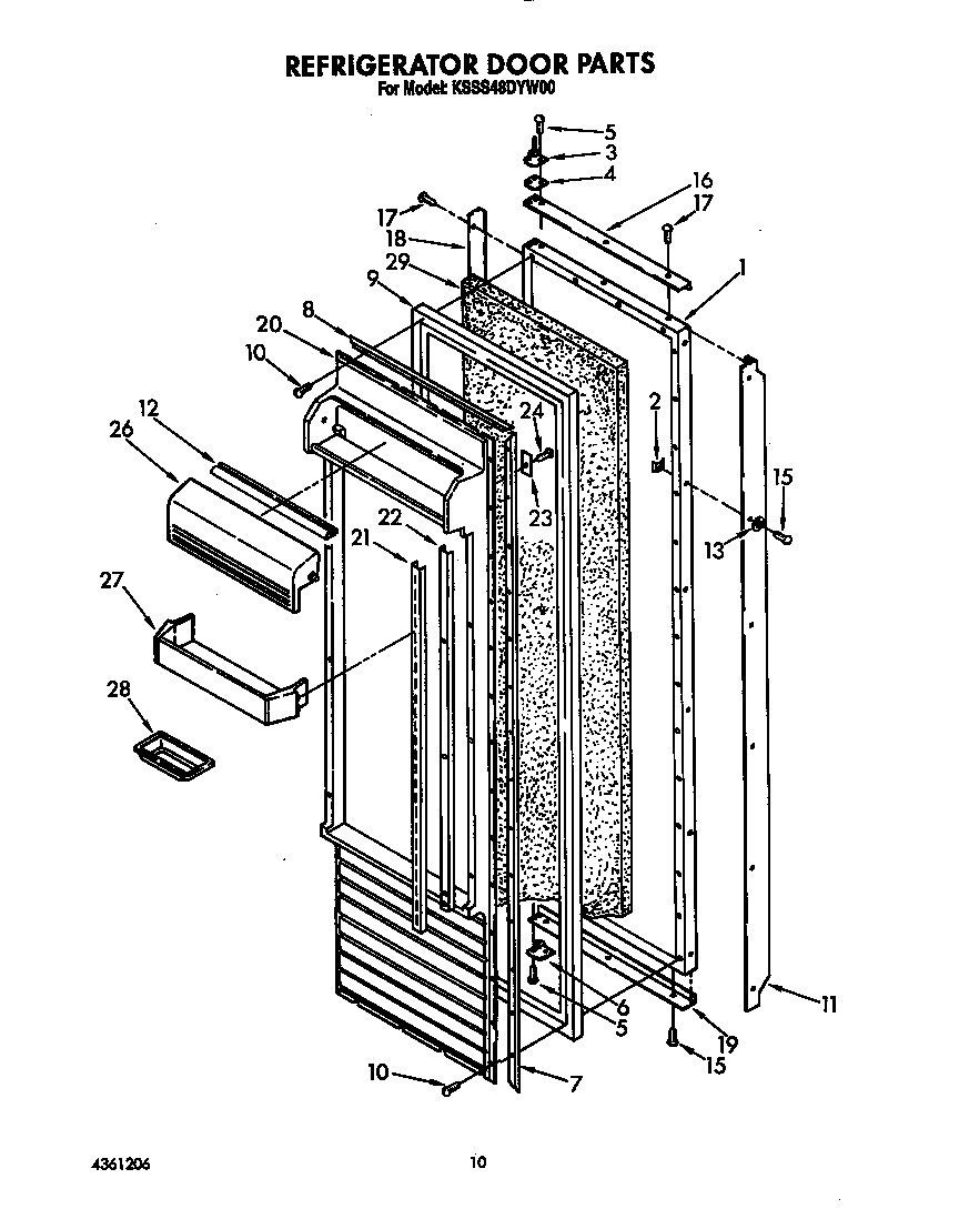 KitchenAid KSSS48DYW00 refrigerator door diagram