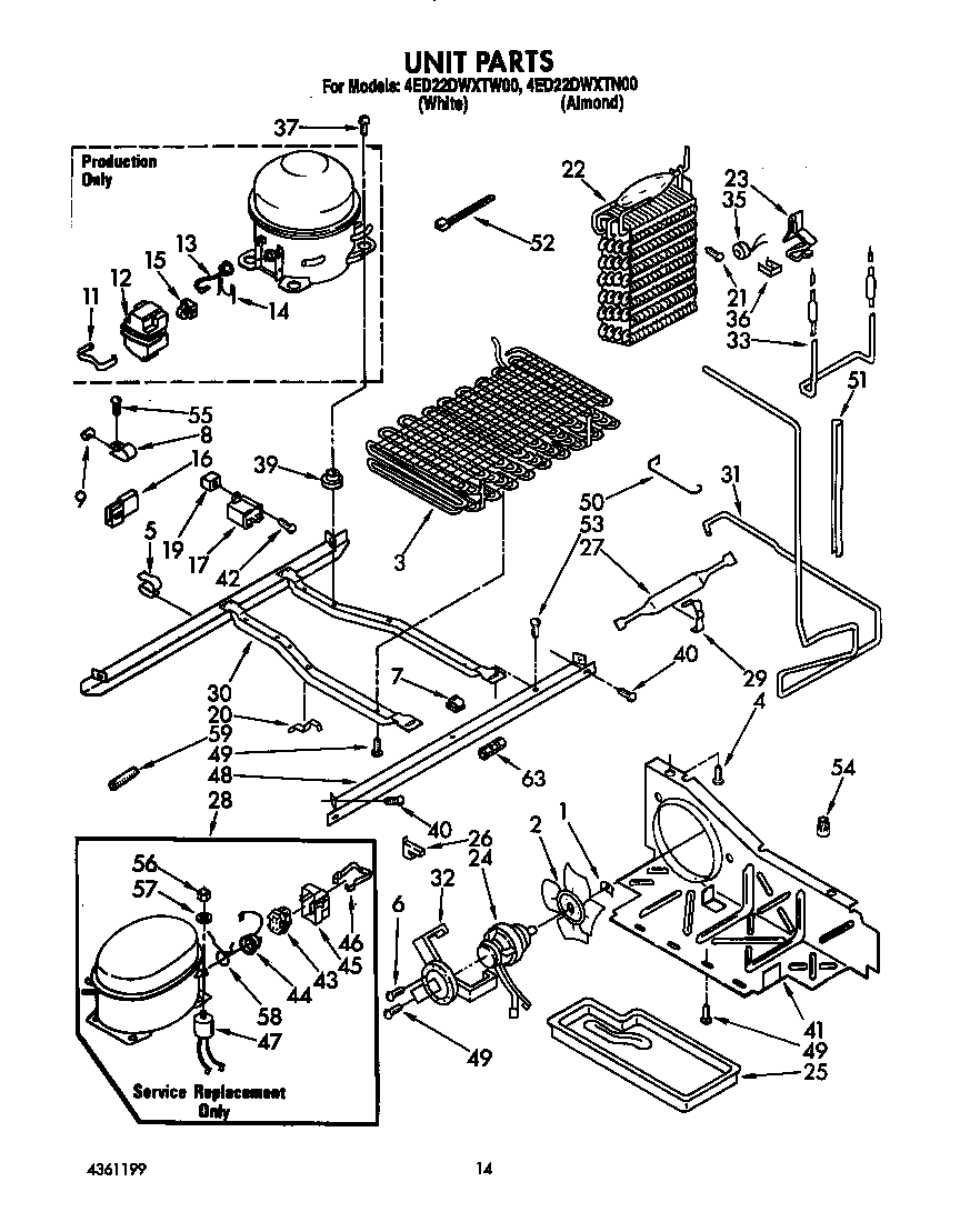 Whirlpool 4ED22DWXTW00 unit diagram