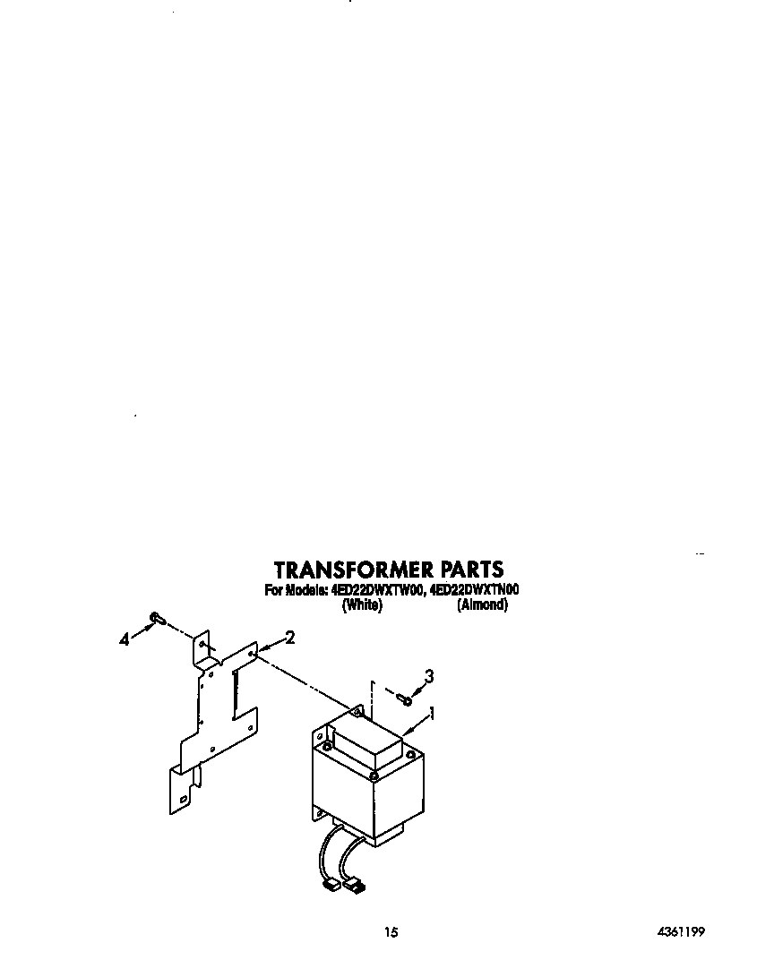 Whirlpool 4ED22DWXTW00 transformer diagram