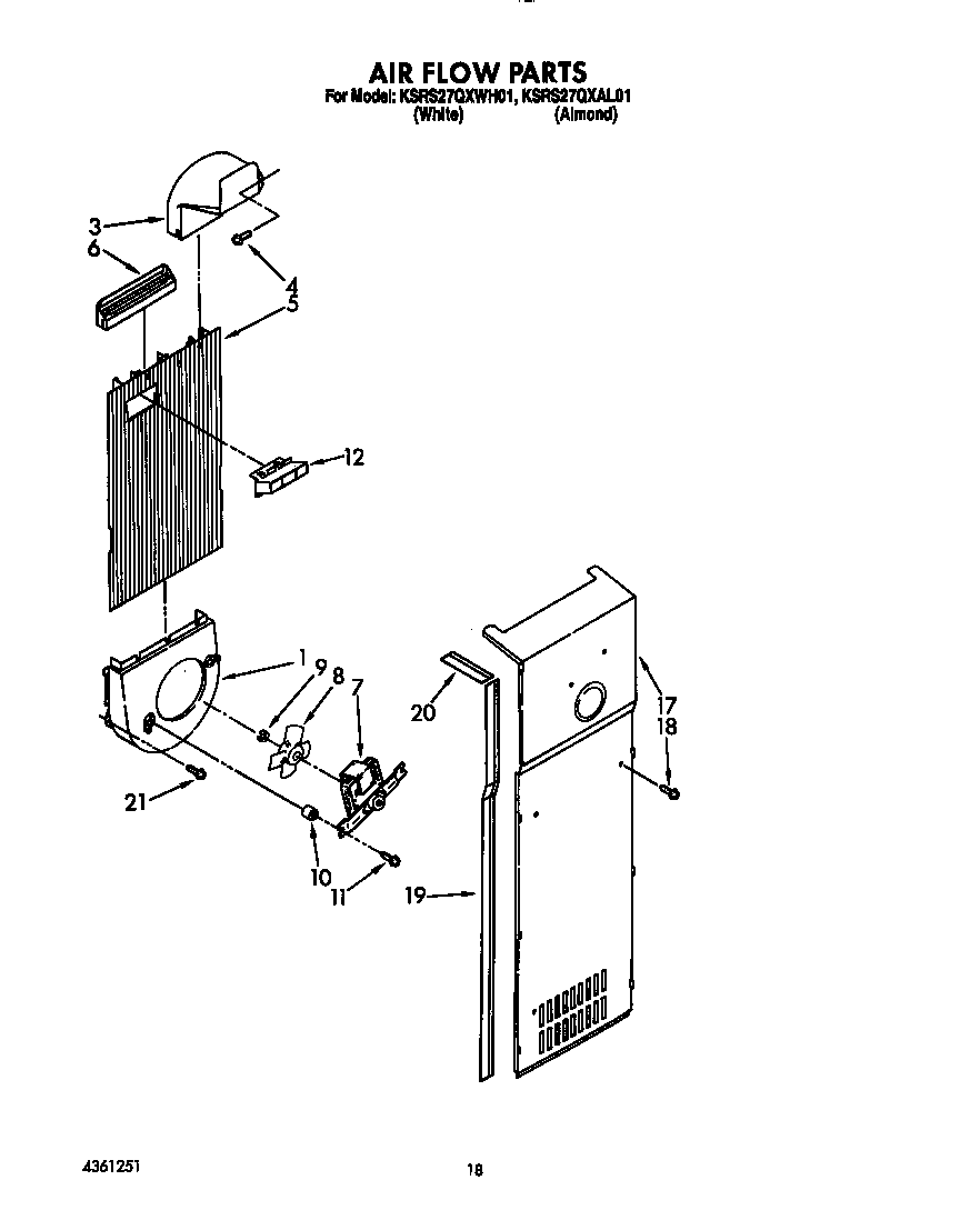 KitchenAid KSRS27QXWH01 air flow diagram