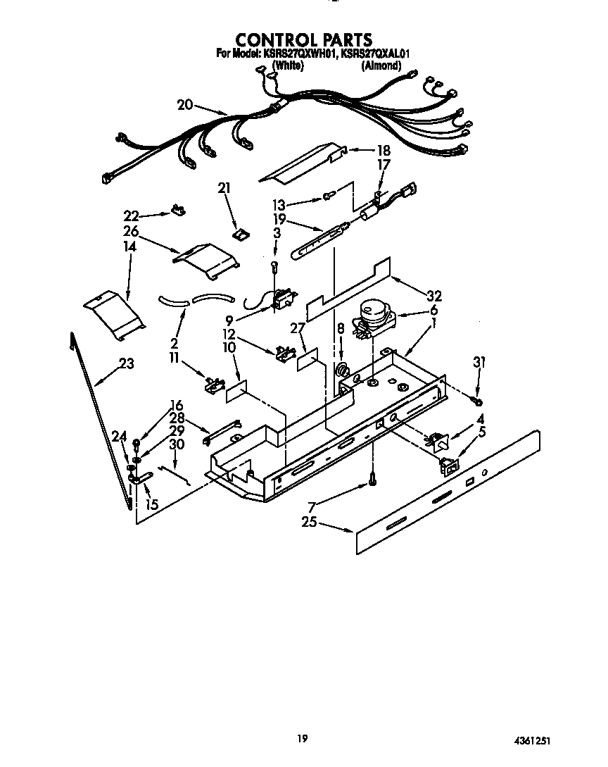KitchenAid KSRS27QXWH01 control diagram