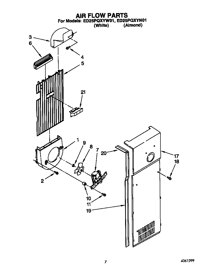 Whirlpool ED25PQXYW01 air flow diagram