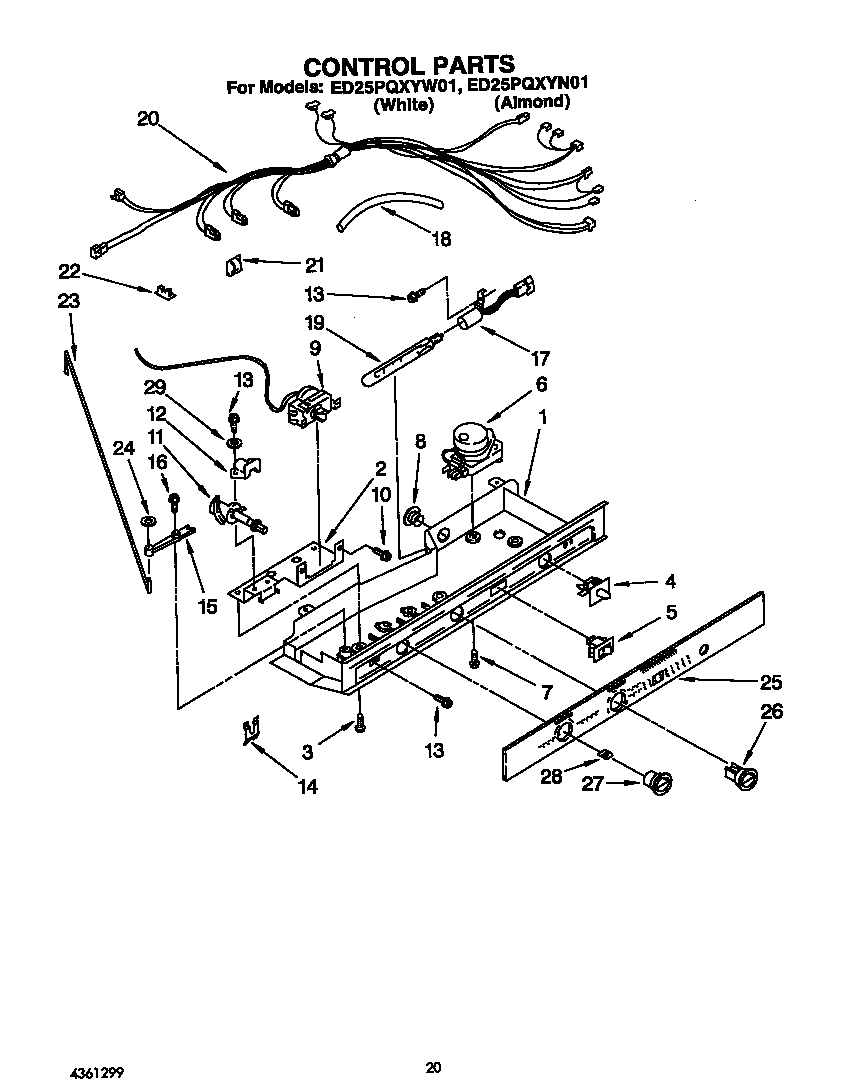 Whirlpool ED25PQXYW01 control diagram