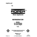 Roper RT14FCLWW00 front cover diagram