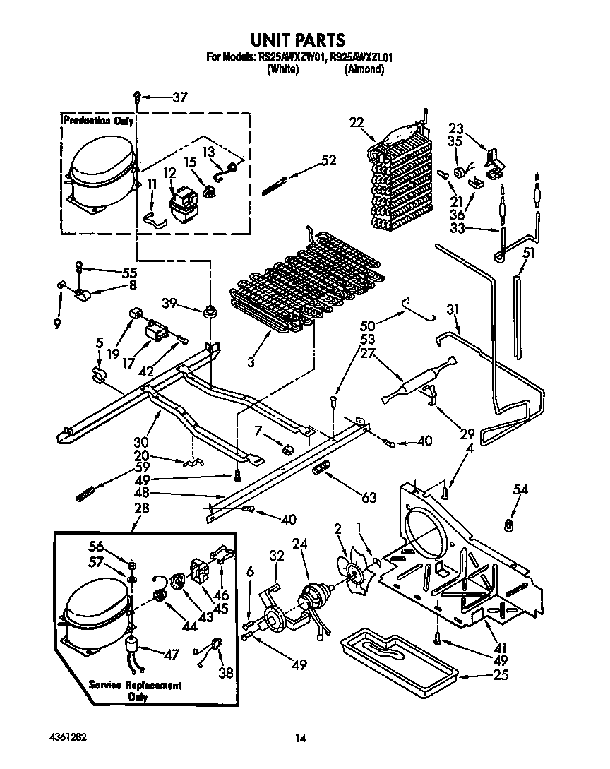 Whirlpool RS25AWXZW01 unit diagram