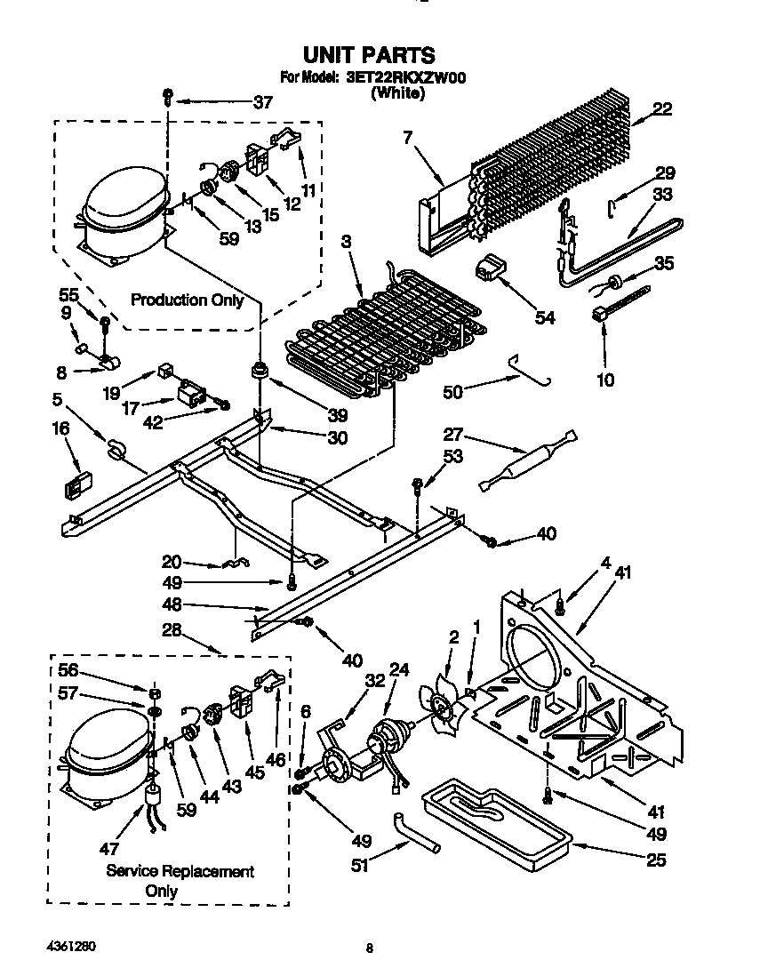 Whirlpool 3ET22RKXZW00 unit diagram