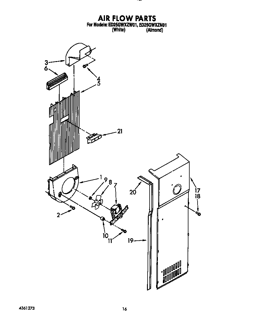 Whirlpool ED25GWXZW01 air flow diagram