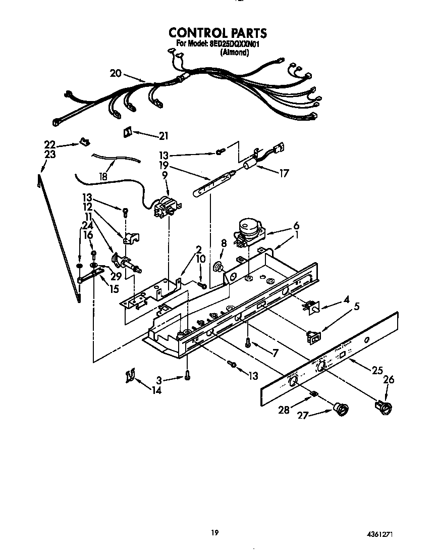 Whirlpool 8ED25DQXXN01 control diagram