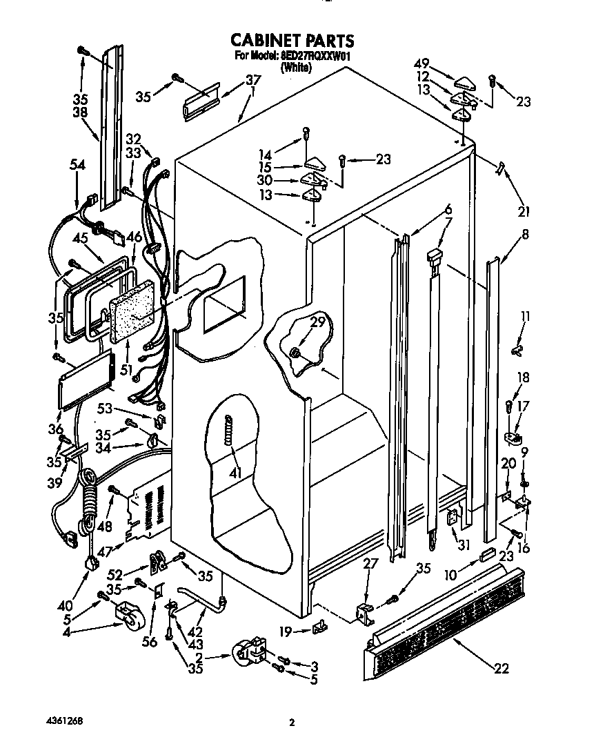 Whirlpool 8ED27RQXXW01 cabinet diagram