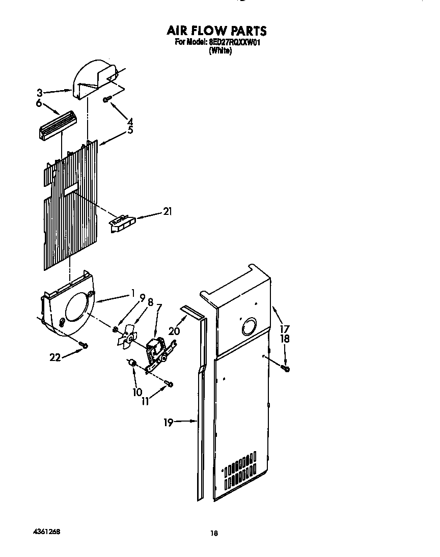 Whirlpool 8ED27RQXXW01 air flow diagram