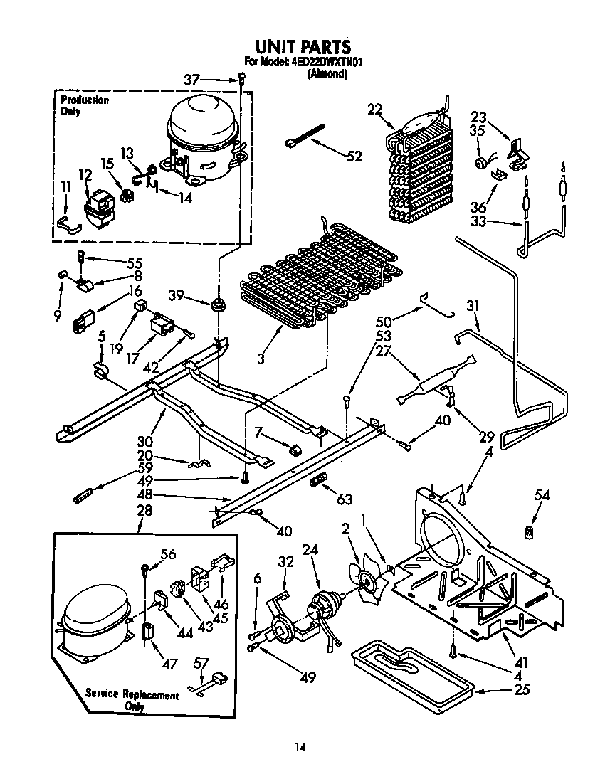 Whirlpool 4ED22DWXTN01 unit diagram