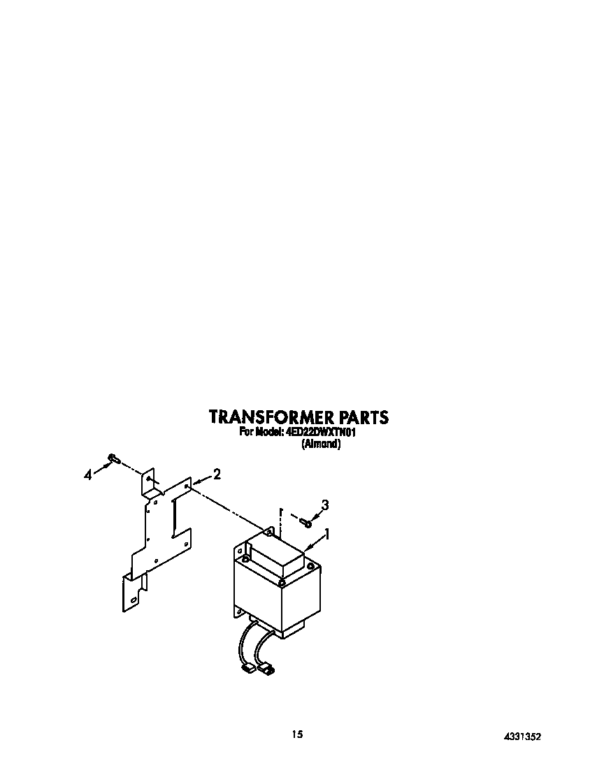 Whirlpool 4ED22DWXTN01 transformer diagram