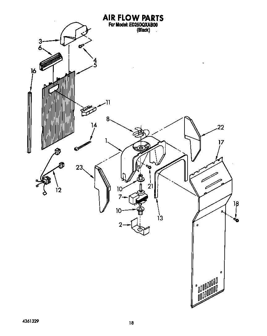 Whirlpool ED25DQXAB00 air flow diagram