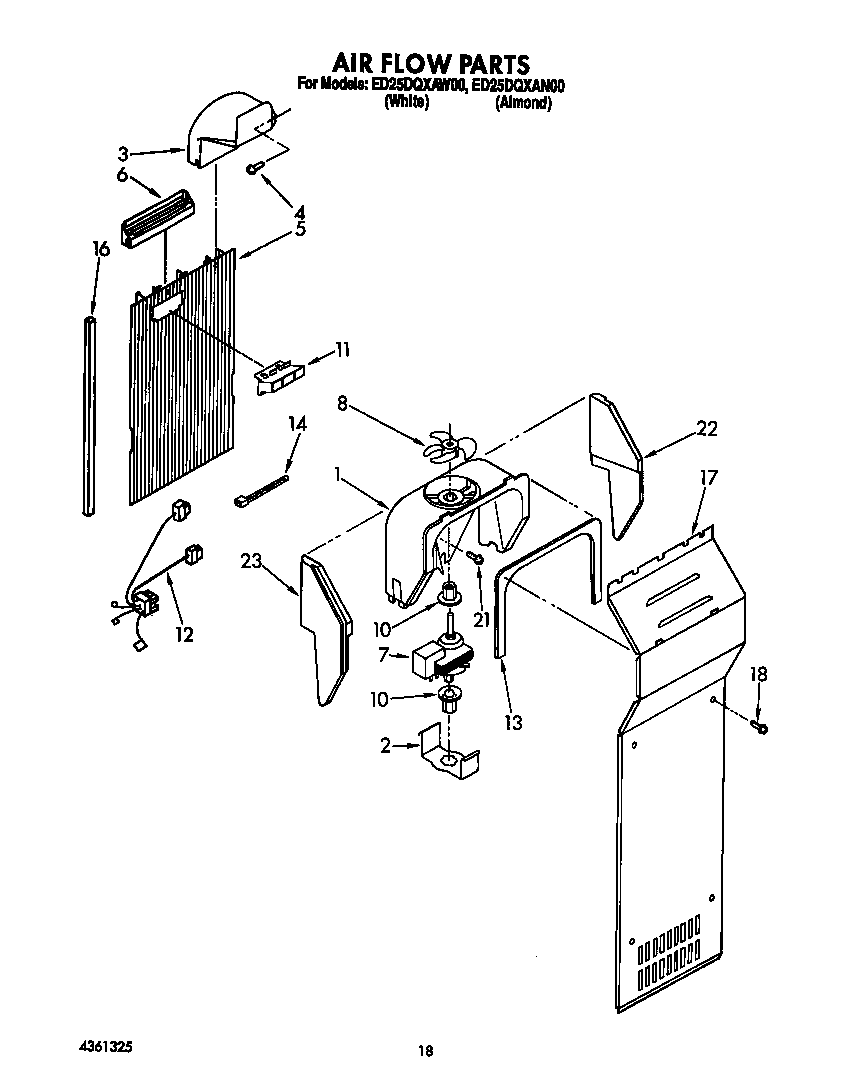 Whirlpool ED25DQXAW00 air flow diagram