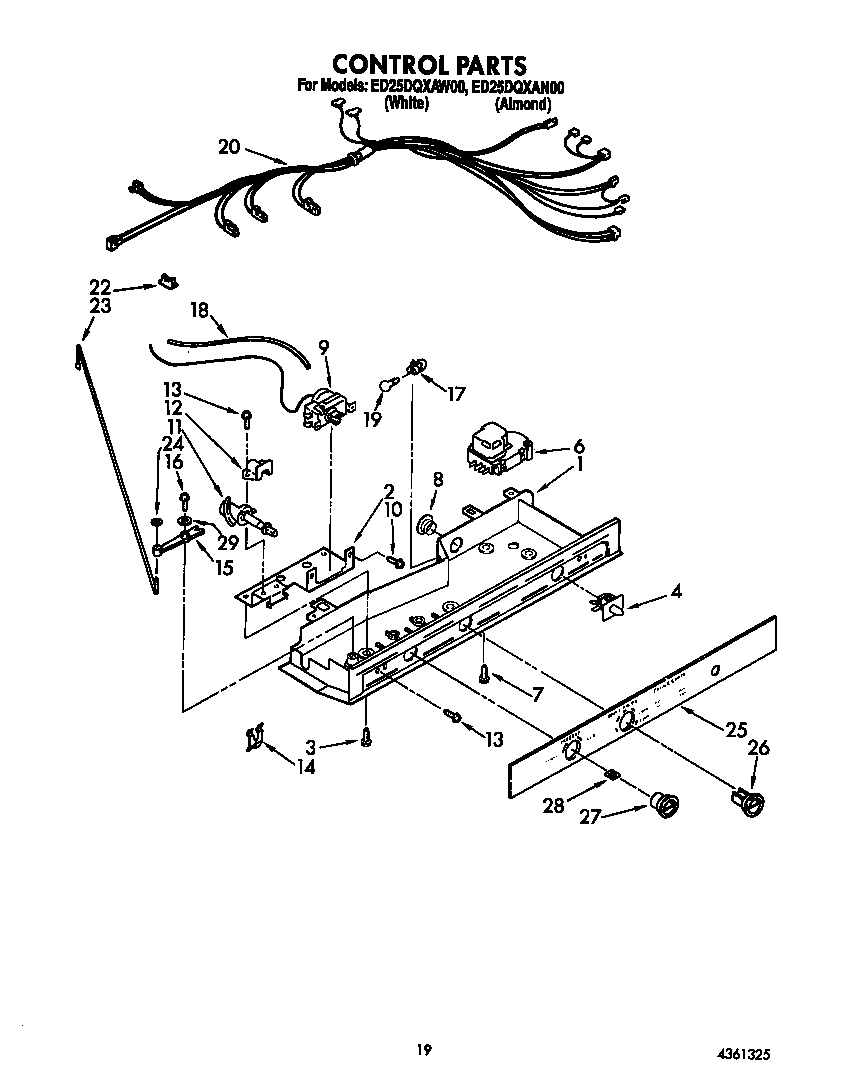 Whirlpool ED25DQXAW00 control diagram