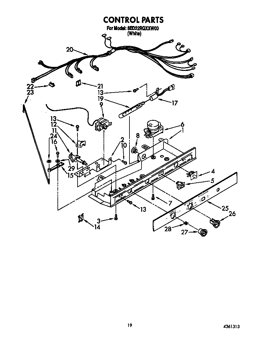 Whirlpool 8ED22RQXXW00 control diagram