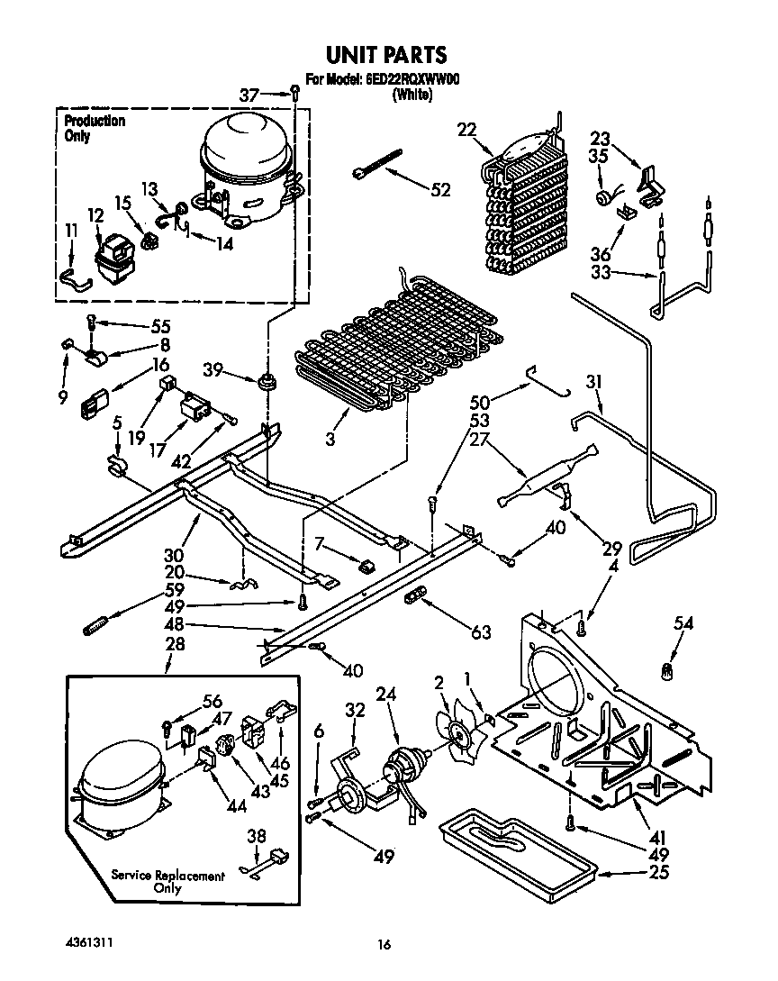 Whirlpool 6ED22RQXWW00 unit diagram