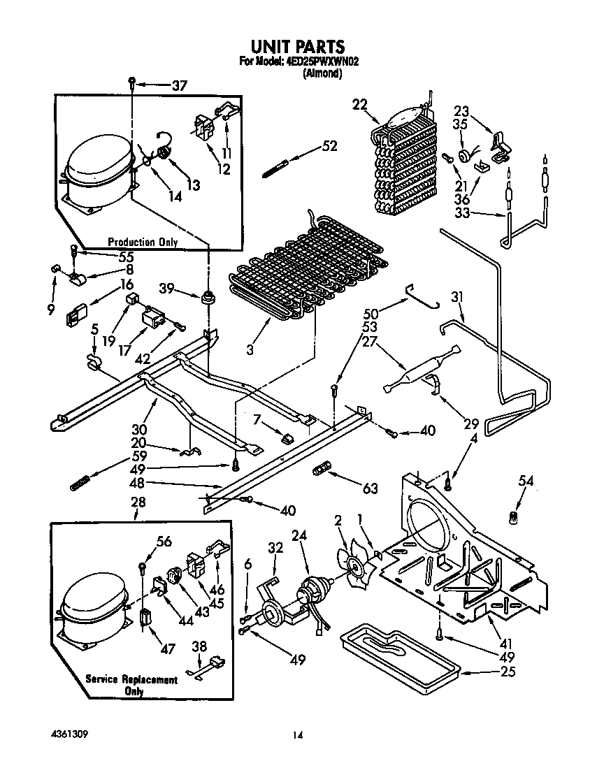 Whirlpool 4ED25PWXWN02 unit diagram