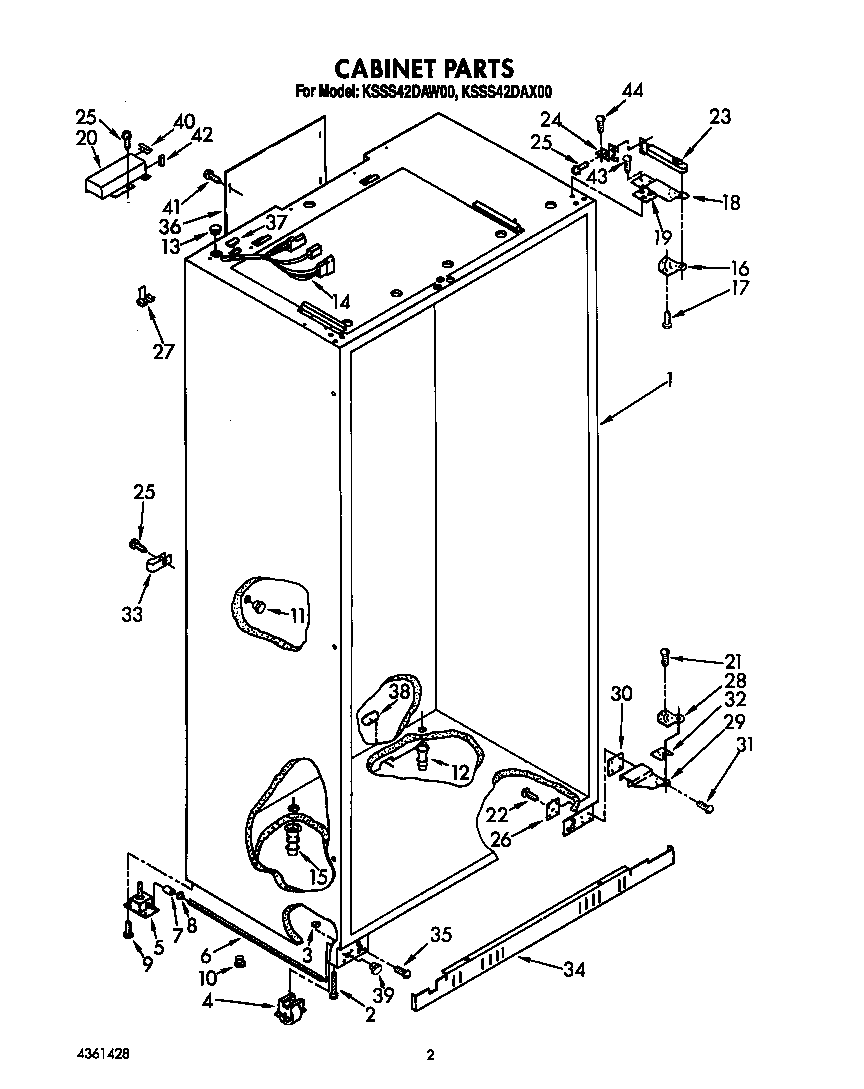 KitchenAid KSSS42DAX00 cabinet diagram