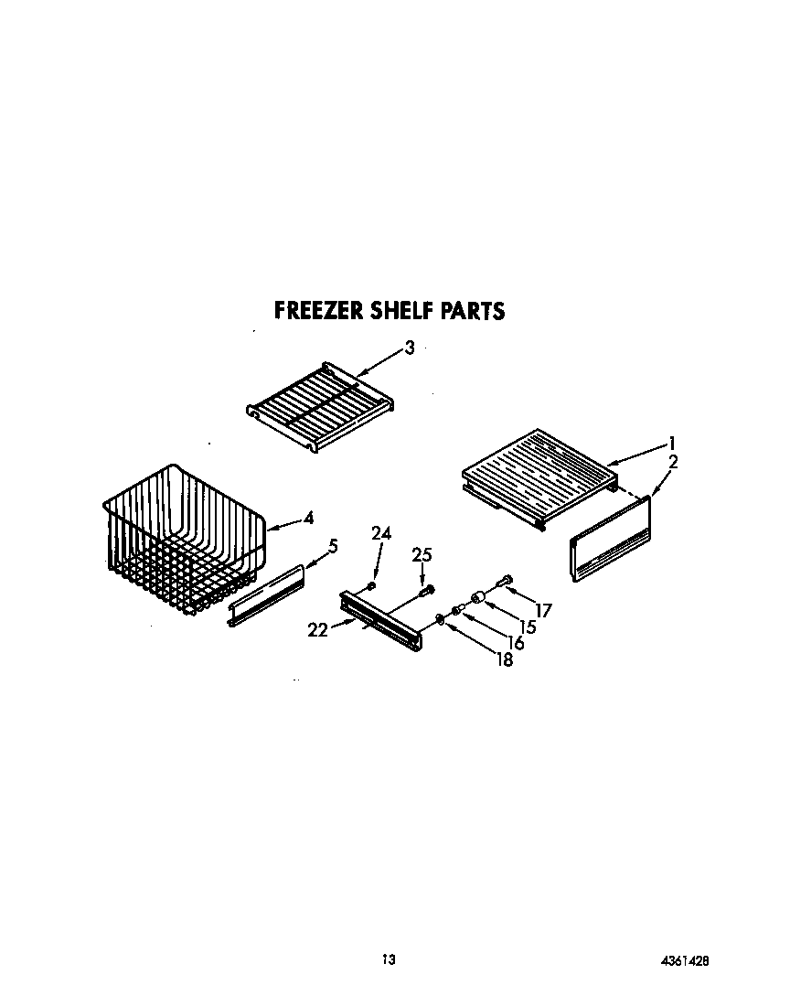 KitchenAid KSSS42DAX00 freezer shelf diagram
