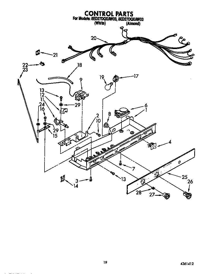 Whirlpool 8ED27DQXAW03 control diagram