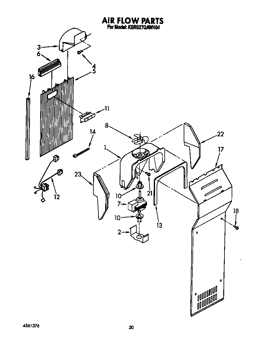 KitchenAid KSRS27QAWH04 air flow diagram