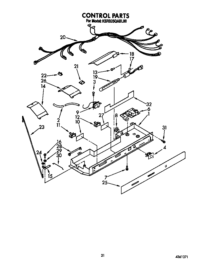 KitchenAid KSRB25QABL00 control diagram