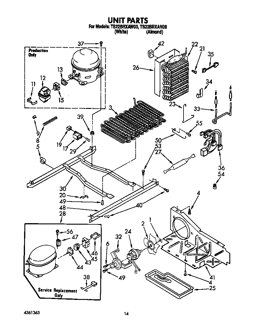 Whirlpool TS22BRXAW00 unit diagram