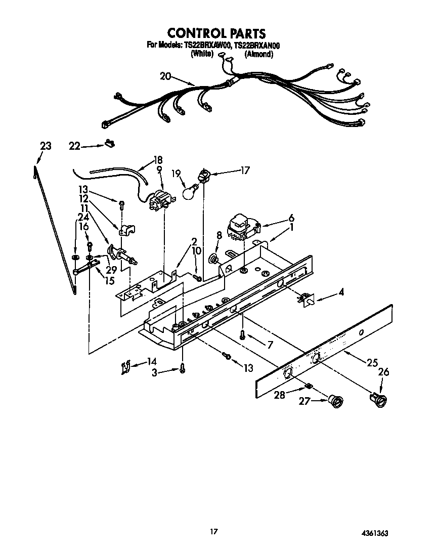 Whirlpool TS22BRXAW00 control diagram