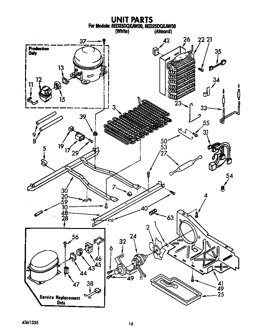 Whirlpool 8ED25DQXAW00 unit diagram